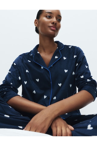 Marks & Spencer Desenli Pijama Takımı T37004622F Lacivert