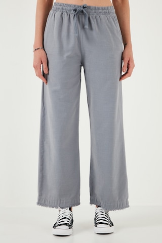 Lela Pamuklu Relaxed Fit Yüksek Bel Geniş Paça Bayan Pantolon 668Yp5275 Gri