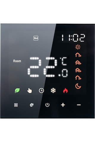 Ranyeek Siyah Su Isıtma Akıllı Termostat, 3a Tuya App Programlanabilir, Dokunmatik Ekran, Ses Kontrolü, Wifi İle Sıcaklık Kontrol Paneli