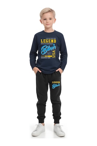 Fyk Kids 3'lü Erkek Çocuk Baskılı Yuvarlak Yaka Alt-üst Pijama Takımı Çok Renkli