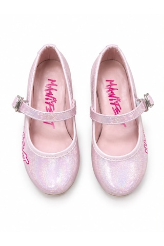 Nese Shoes Manifest Kız Çocuk Topuklu Ayakkabı Simli Yeni Sezon Abiye Ayakkabı Pembe