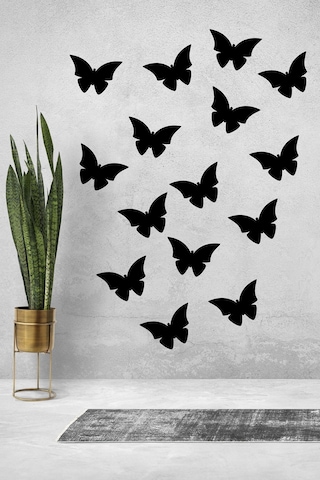 15 Adet Ahşap Dekoratif Kelebek Duvar Süsü Kelebekler Duvar Aksesuar