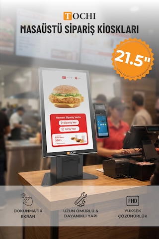 21,5 Inç Masaüstü Ödeme Kiosku Android Fhd Dokunmatik Ekran Yazıcılı