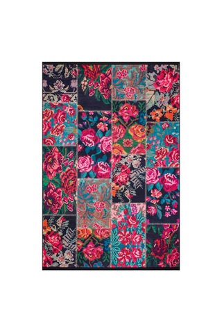 Patchwork Desen Dokuma Pamuk Taban Dijital Dekoratif Halı Kırmızı