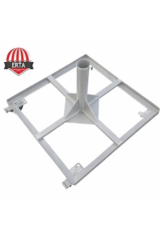 60 Cm X 60 Cm Mermerli Şemsiye Ayağı Altlığı Tekerlekli Stoplu Tüm Şemsiyelere Uyumludur Açık Gri