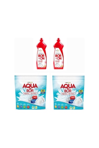 Aquabor Doğal Mineralli Bulaşık Makinesi 30 2 Kapsül + 2 Adet Elde Yıkama