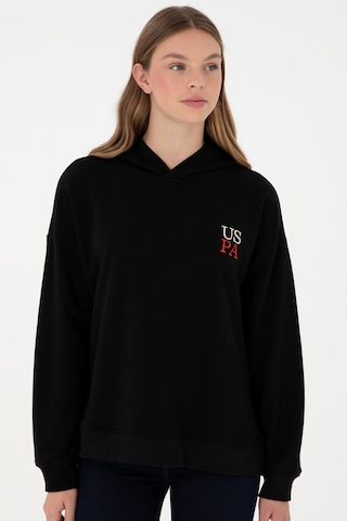 U.S. Polo Assn. Kadın Siyah Kapüşonlu Sweatshirt 50291265-VR046