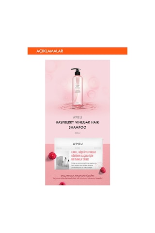 Missha Raspberry Vinegar Hair Shampoo Canlı Parlak ve Güçlü Görünen Saçlar İçin Ahududu Sirkeli Şampuan 500 ML