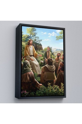 Çerçeveli İsa Mesih Havarilerine Ders Veriyor, Hristiyan Hediye Tablosu Jesus Christ -6382