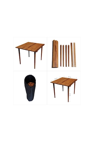 Ahşap Katlanır Rulo Masa Kamp Outdoor Bahçe Araç Araba Masası Bambu