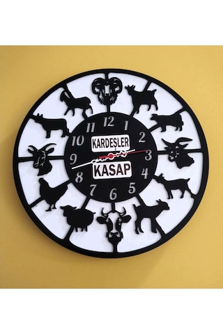 Kasap Ve Et Ürünleri Firmaları İçin Modern Duvar Saati Şık Ve Kalite Bir Arada No:1071 Beyaz