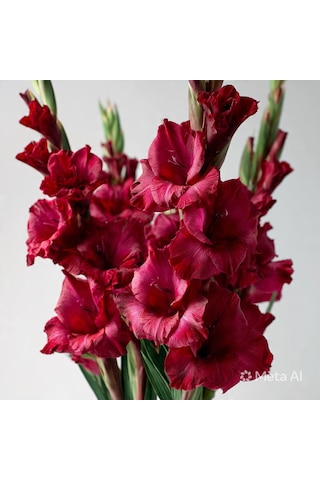 3 Adet Bordo Glayöl Swan Gladiolus Çiçeği Soğanı