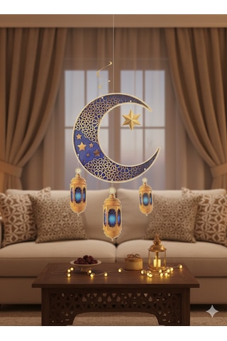 Dodomar Süs Sarkıt Ramazan Tavan Ayyıldız Kandi90x30 Mavi