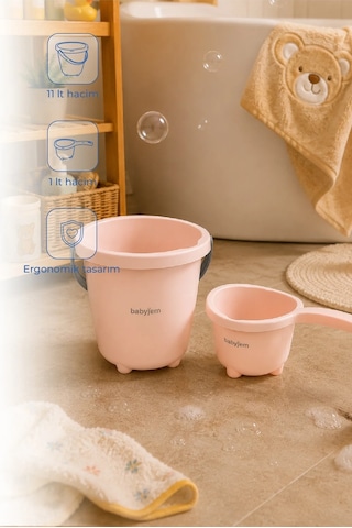 Babyjem Elegant Kova & Maşrapa Set Pembe