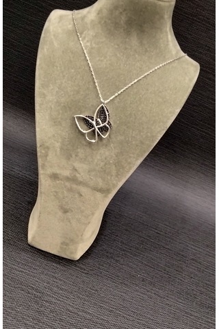 925 Ayar Gümüş Kelebek Modelli Kolye Gümüş