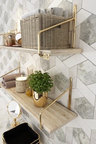 Bino Banyo Rafı Gold Paslanmaz, Banyo Düzenleyici, Banyo Mutfak Organizeri, Organizer 2'li Set