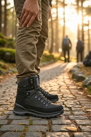 Enoch Erkek Siyah Waterproof Yüksek Bilekli Outdoor Trekking Ve Dağcı Botu Siyah