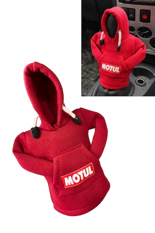 Motul Tasarım Hoodie Vites Topuzu Kılıfı - Universal Sweatshirt Model Vites Aksesuarı Kırmızı