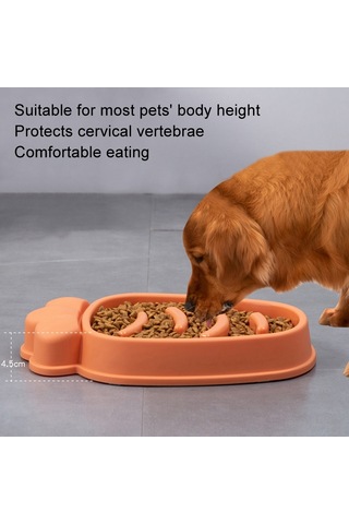 Sones Turp Şekilli Köpek Yavaş Yemek Kasesi Devrilme Önleyici Hayvan Kasesi