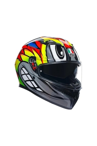 Agv K3 Birdy 2.0 Grey Yellow Red Kapalı Kask Çok Renkli