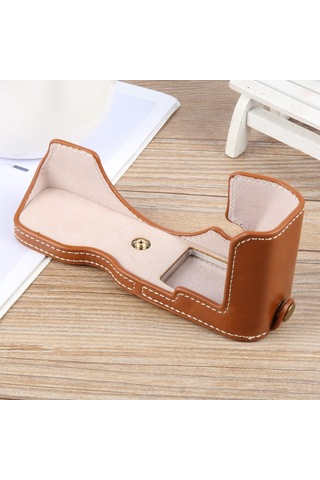 Nikon Zfc Parlak Pu Deri Kamera Yarım Kasa Tabanı İçin Kahverengi Diğer