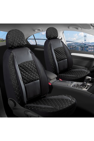 Toyota Corolla Cross Uyumlu Oto Koltuk Kılıfı Kapitone Alpine Tam Siyah