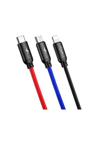 Baseus Three Primary Lightning-Micro-Type C 3-in-1 Kablo 3.5A 30C
