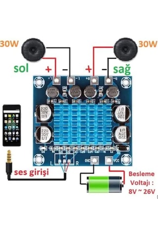 Tpa3110 Anfi Devresi Dijital Amplifikatör 2x30w Xh-a232