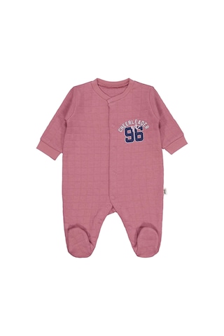 Civil Baby 96 Nakışlı 1-9 Ay Tulum - Pembe Gül Kurusu
