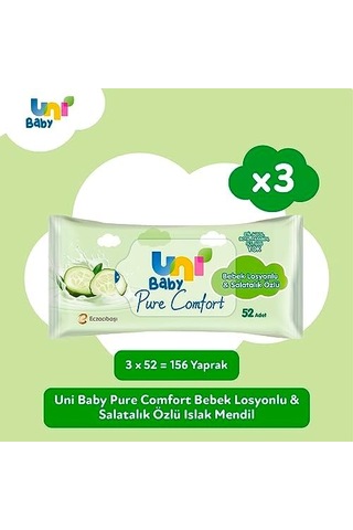 Bebek Losyonlu ve Salatalık Özlü 3x52, Islak Mendil
