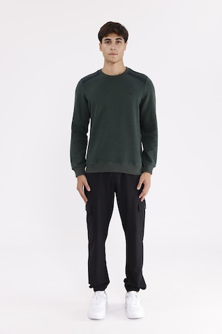 Rowinger Selanik Kumaş Yapılı Esnek Manşetli Konforlu Rahat Kesim Sweatshirt Darkgreen