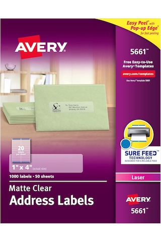 Avery Mat Şeffaf Adres Etiketleri, Emin Besleme Teknolojisi, Laze Diğer
