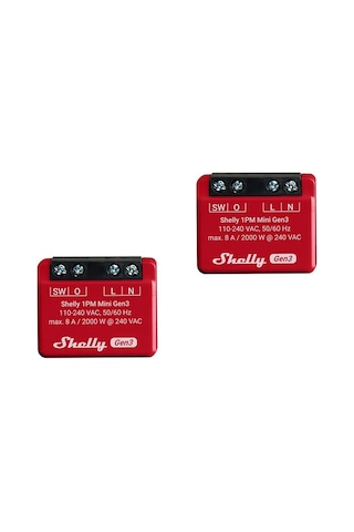 Shelly 1pm Mini Gen3 2'li Paket Enerji Ölçümlü Akıllı Röle