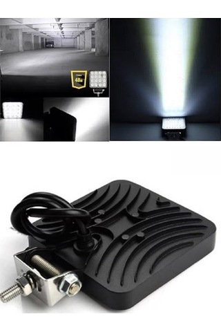 Sis Farı Kare Beyaz 16 Ledli 12/80v - 48w Adet 10 X 10 Cm - Universal