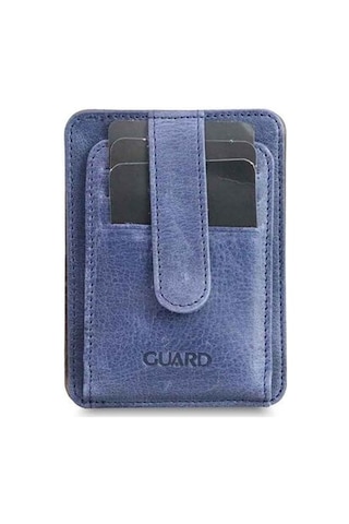 Guard Dikey Crazy Lacivert Hakiki Deri Kartlık Erkek / Kadın P5171 Lacivert
