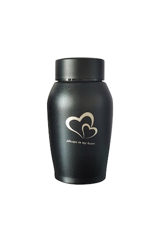 Homyl Pet Urns Paslanmaz Çelik Hatıra Urn Su Geçirmez Siyah Altın