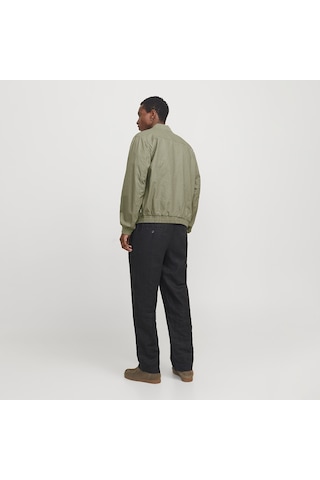 Jack&jones Blaleister Linen Blend Bomber Erkek Haki Klasik Yaka Ceket Haki