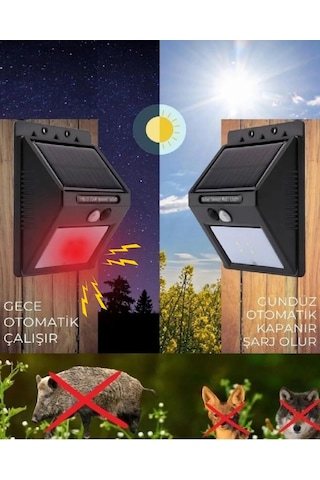 Domuz Kovucu Ayı Kovucu Işıklı Sesli Güneş Enerjili Sensörlü Solar Gece Gündüz Modlu 3'lü Set