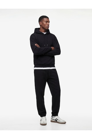 Koton Regular Fit Cepli Beli Bağcıklı Eşofman Altı Siyah 6wam40053mk