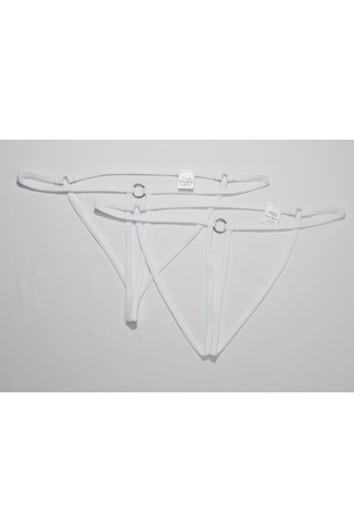 Asm1254 Kadın 2 Li Ekru Özel Nokta Vurgulutanga String Ekru