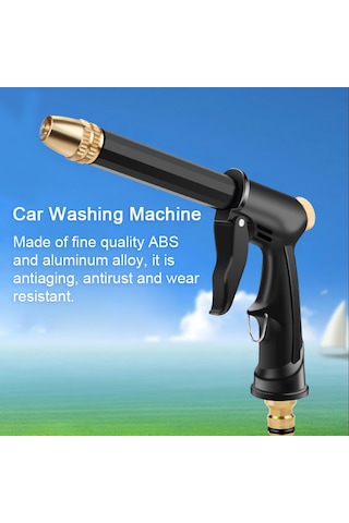 Kosona Alüminyum-abs Karışık Malzeme, Çok Fonksiyonlu Yüksek Basınçlı Otomobil Yıkama Ve Bahçe Sulama Silindiri, Siyah Renk, Kolay Kurulum Siyah