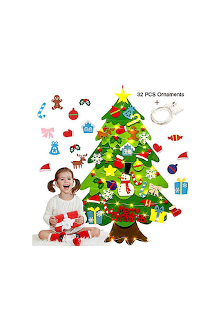 Kendin Yap Noel Ağacı Keçesi - Çocuklar İçin Noel Süsleri