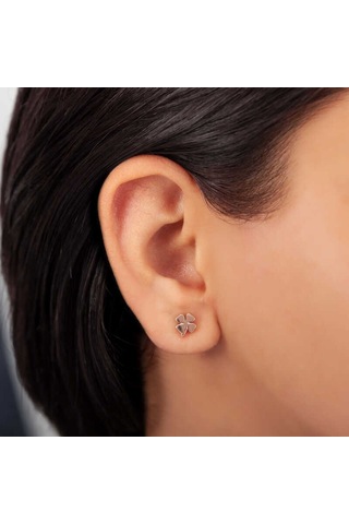 Aya Diamond Gümüş Rose Yonca Çivili Kadın Küpe Rose