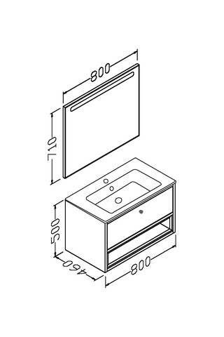 Espero 80 Cm Beyaz Lavabolu Banyo Dolabi (Boy Dolap Hariç) Çok Renkli