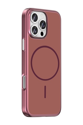 Apple iPhone Uyumlu 16 Pro Max Kılıf M-safe Şarj Özellikli Zore Lora Pc Kapak - Mürdüm