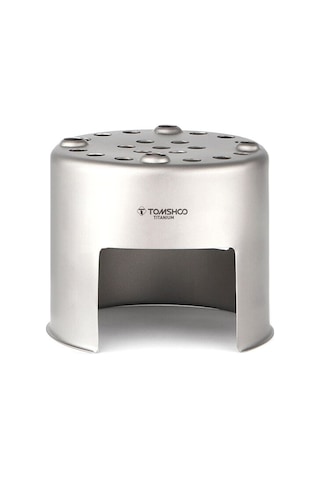 Titanyum Yuvarlak Tek Parça Odun Sobası Gümüş