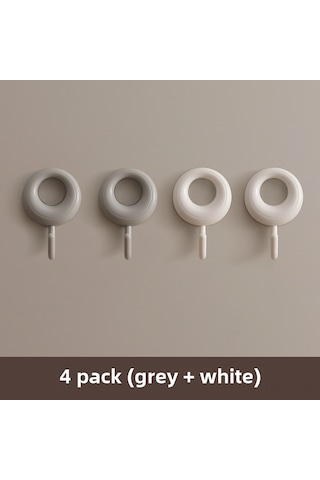 Springsun 4'lü Gri Ve Beyaz Dayanıklı Yapışkan Duvar Kanca - Delme Yok, 5kg Yük Taşıma, Ev Ve Dormitory Organizasyonu Diğer