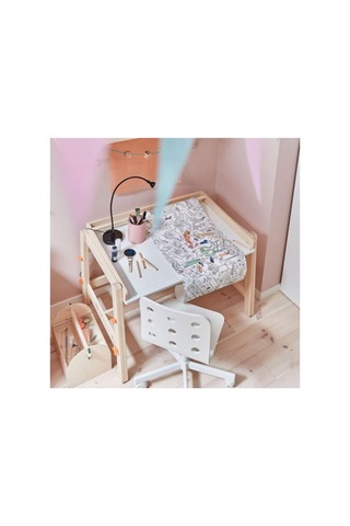 Ikea Flisat Çocuk Masası Huş, 92x67 Cm, Ayarlanabilir Oyun-aktivite-çalışma Masası Natürel Çok Renkli