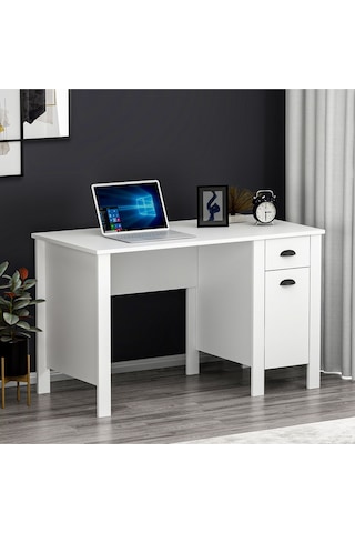Optima Çalışma Masası - Beyaz / Beyaz Beyaz