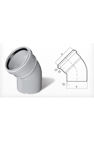 Fırat Pvc Dublex Açık Dirsek 45 1 Adet 50mm Fırat Pvc Dublex Açık Dirsek 45 1 Adet 50mm
